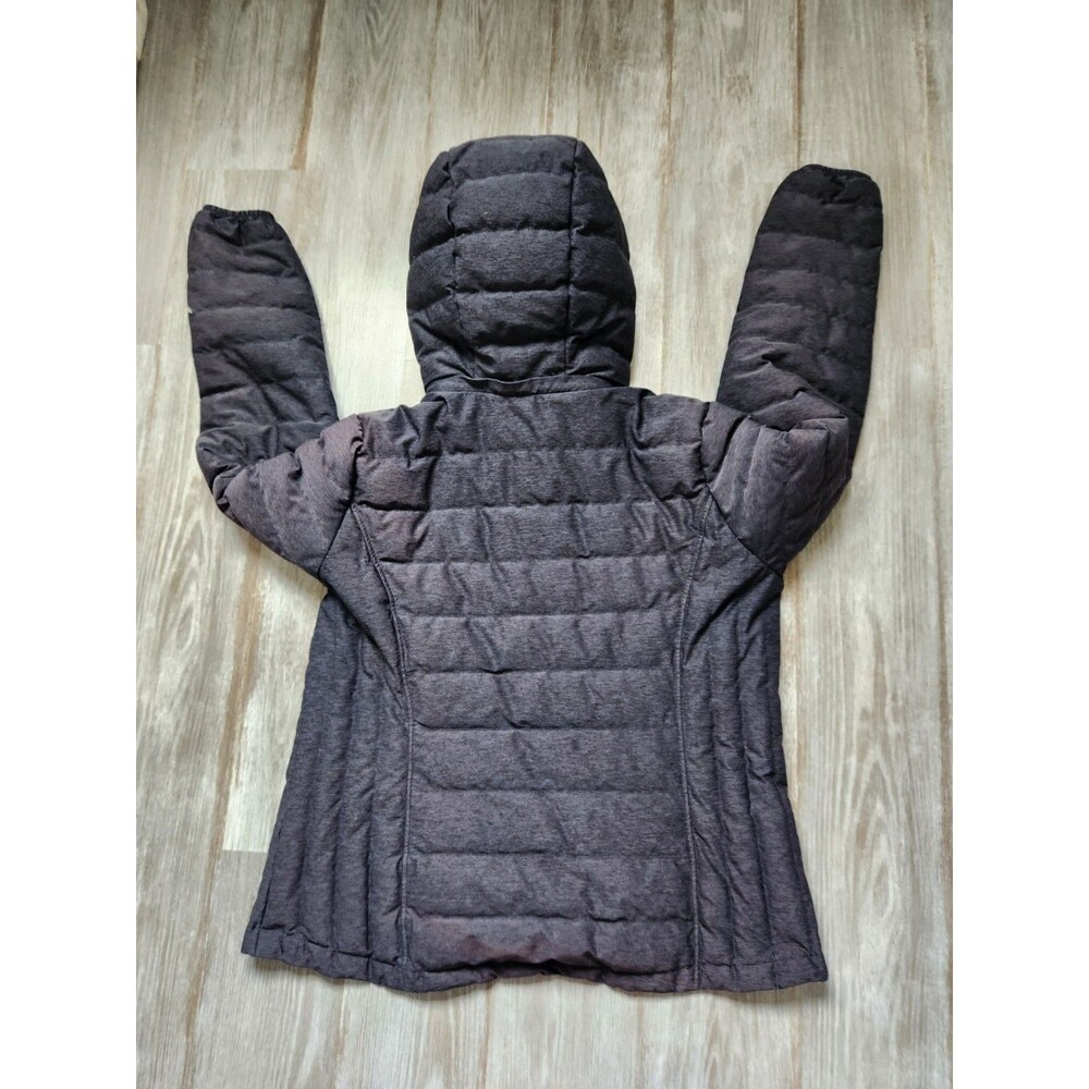 HeatKeep Down Puffer Jacket XL Gray Quilted Insulated Removable Hood Winter GUC - Picture 11 of 11